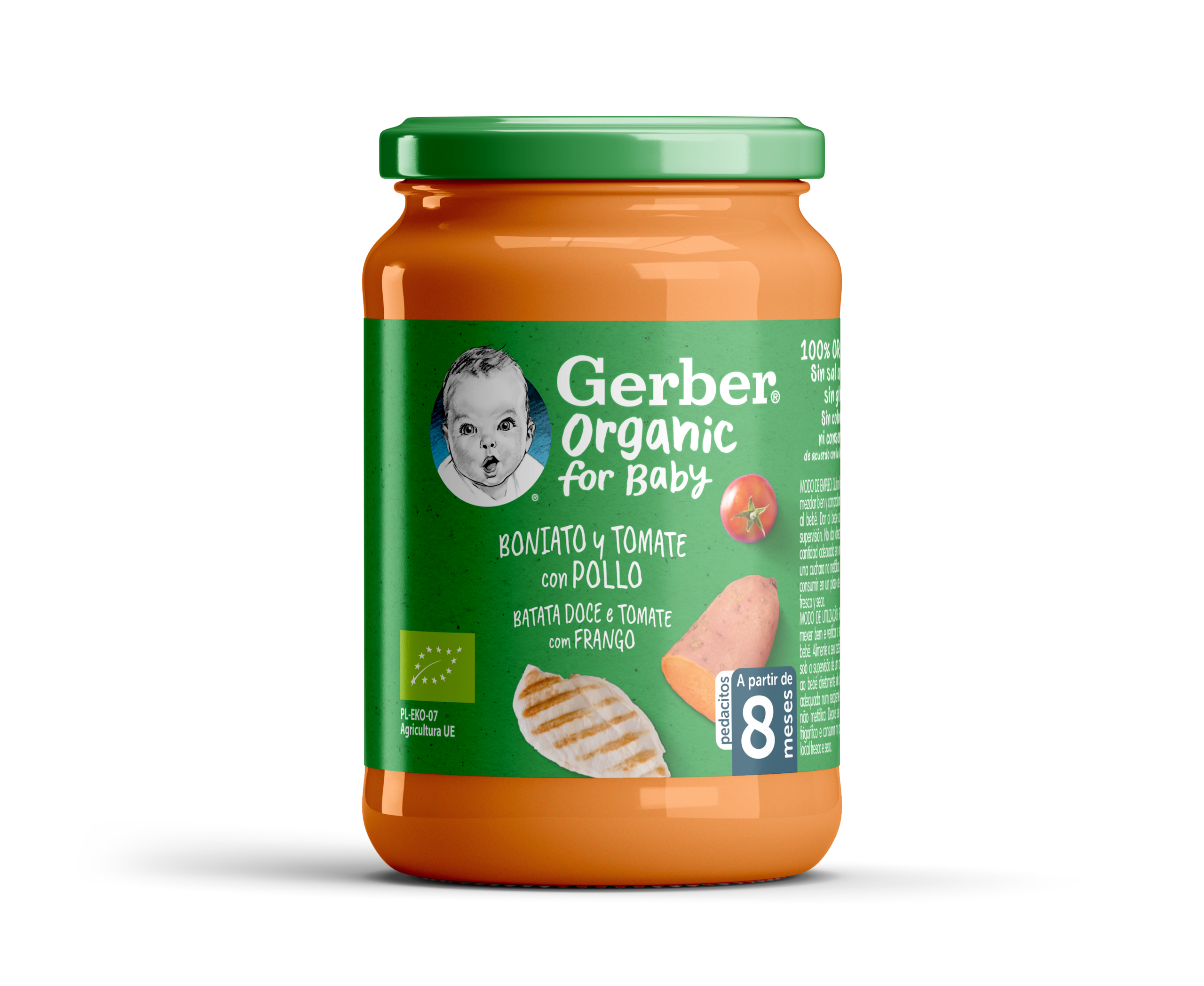 Gerber Organic Boião Batata Doce e Tomate com Frango +8M  190g