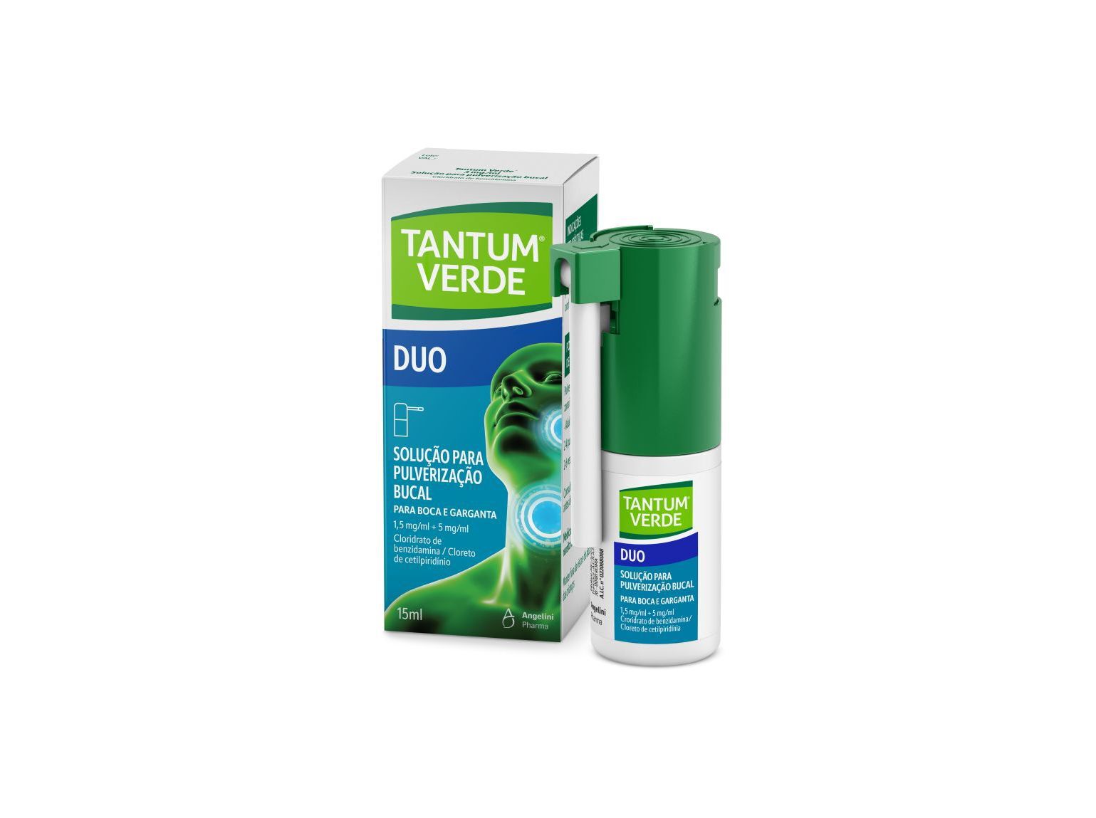 Tantum Verde Duo  1.5 mg/ml + 5 mg/ml Frasco 15 ml Solução pulverização bucal