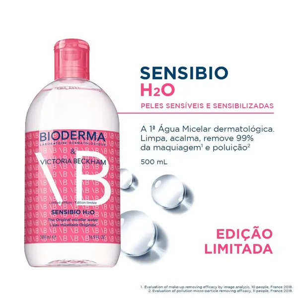 Bioderma Sensibio H2O Água Micelar 500ml Edição Especial - Victoria Beckham