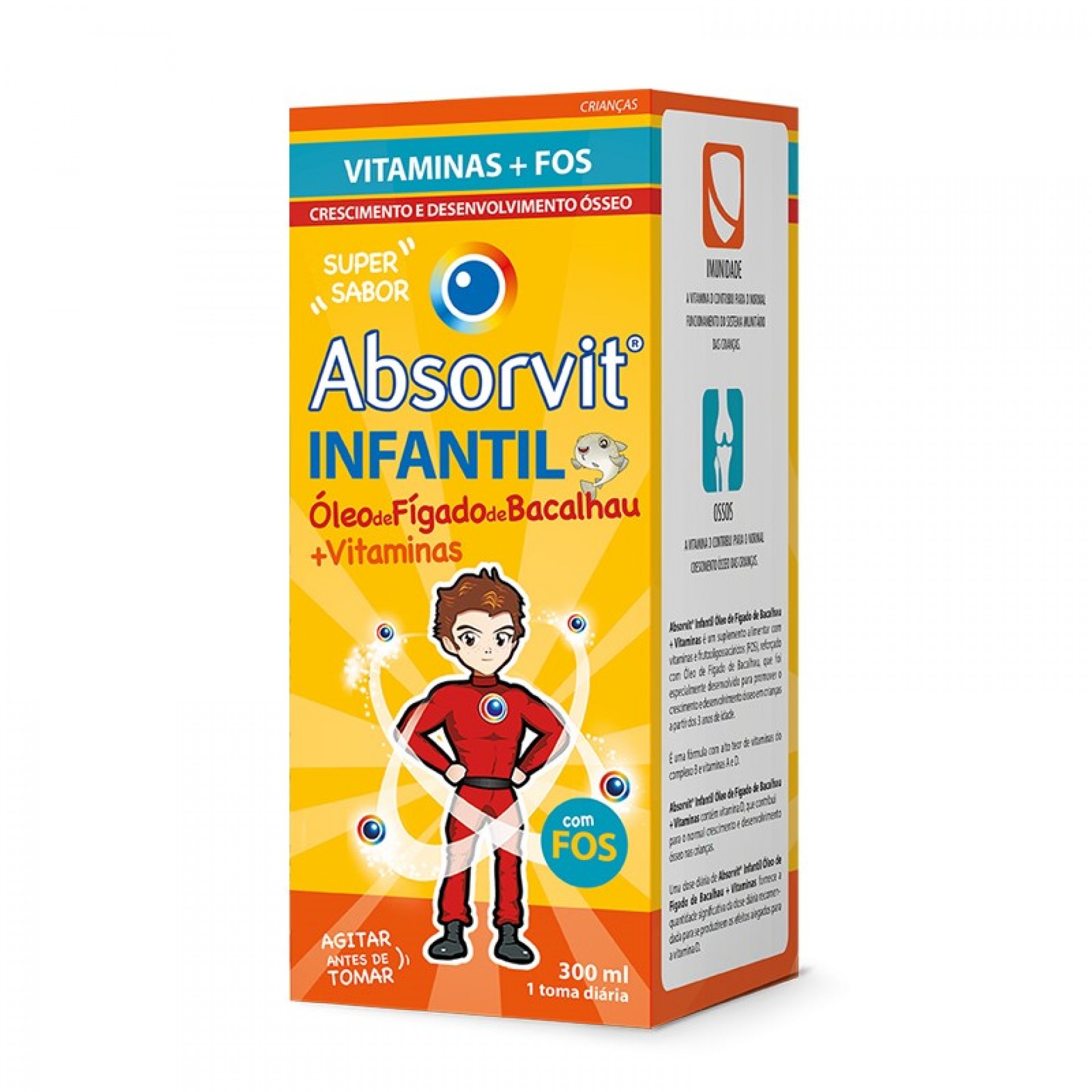 Absorvit Infantil Óleo Fígado de Bacalhau + Vitaminas 300ml