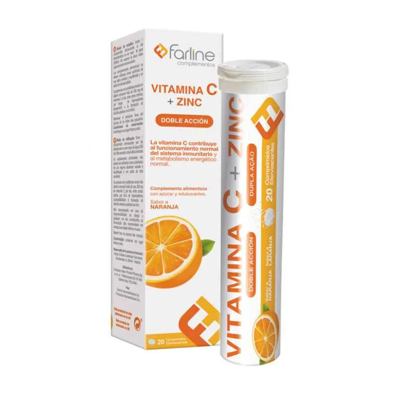 Farline Vitamin C + Zinco Comp Eferv Laranja 20