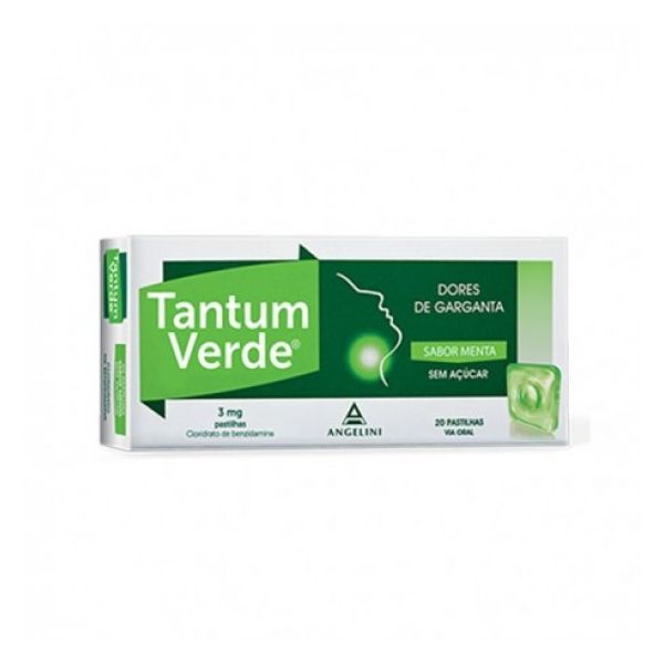 Tantum Verde Menta Sem Açucar, 3 mg x 20 pst