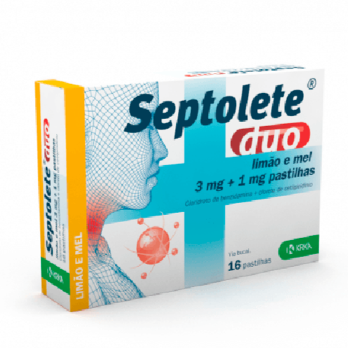 Septolete Duo Limão e Mel 3mg+1mg 16 pastilhas