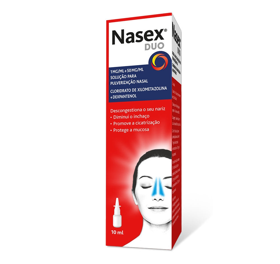 Nasex Duo 1 mg/ml + 50 mg/ml Frasco 10 ml Solução Pulverização Nasal 1 Nasex Duo 1 mg/ml + 50 mg/ml Frasco 10 ml Solução Pulverização Nasal