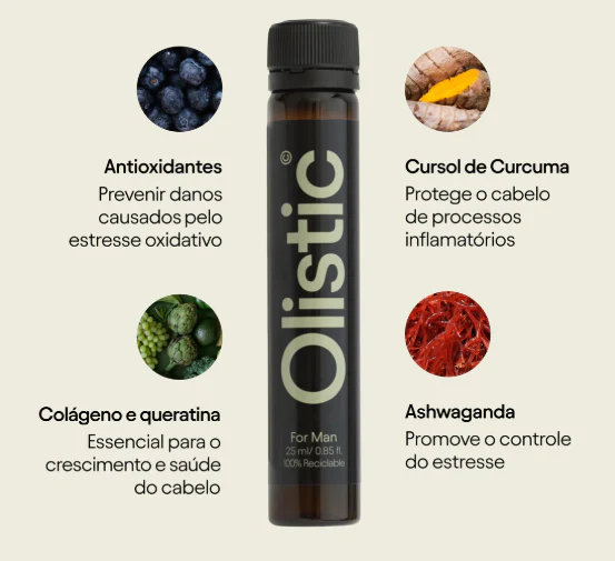 Olistic Men Suplemento Capilar 25 mL x 28 Ampolas | Força Capilar para Homens - Image 2