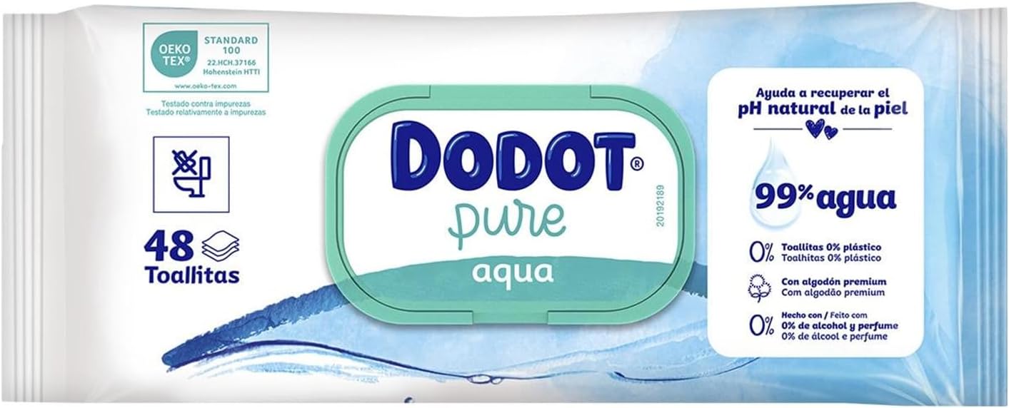 Dodot Aqua Pure Toalhita 0%Plástico X48 unidades