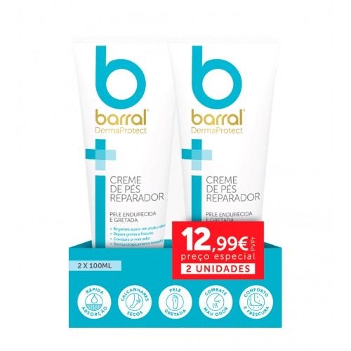 Barral DermaProtect Creme de Pés Reparador 2x100ml