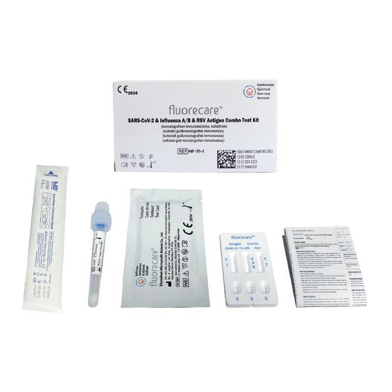 Fluorecare Kit De Teste Combinado SARS-CoV-2, Gripe A E RSV