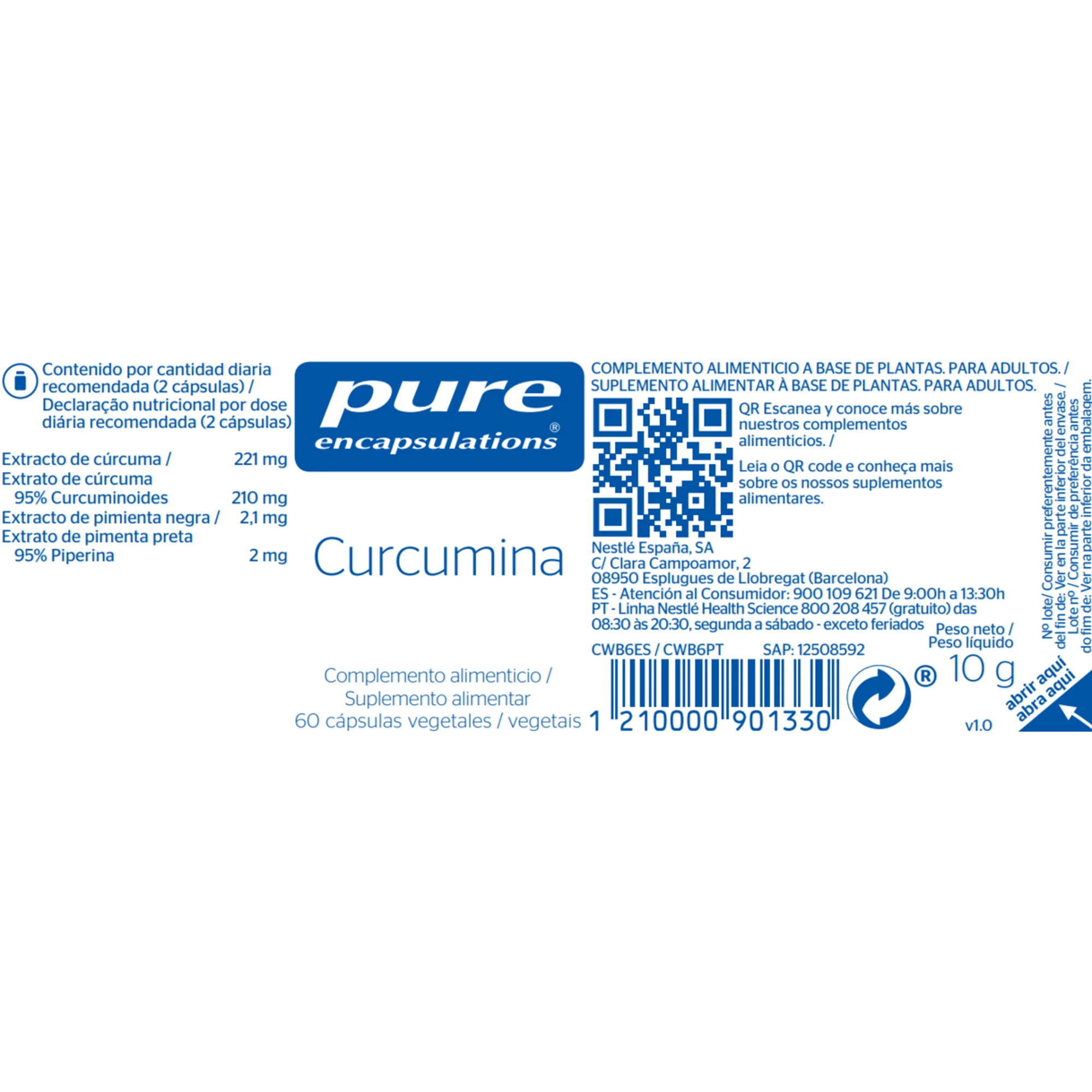 Pure Encapsulations Curcumina 60 Cápsulas - Image 2