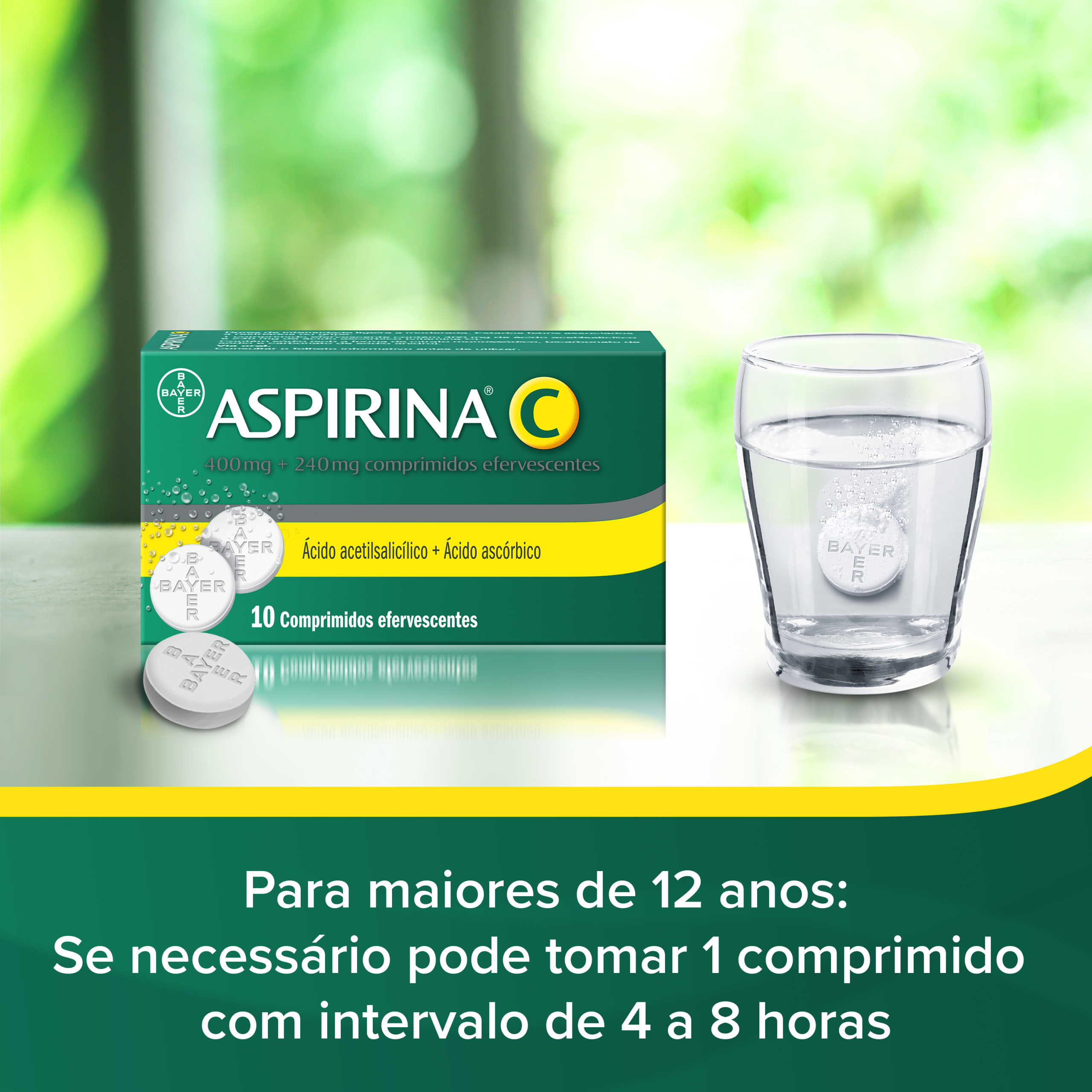 Aspirina C 400/240 mg 10 Comprimidos Efervescentes