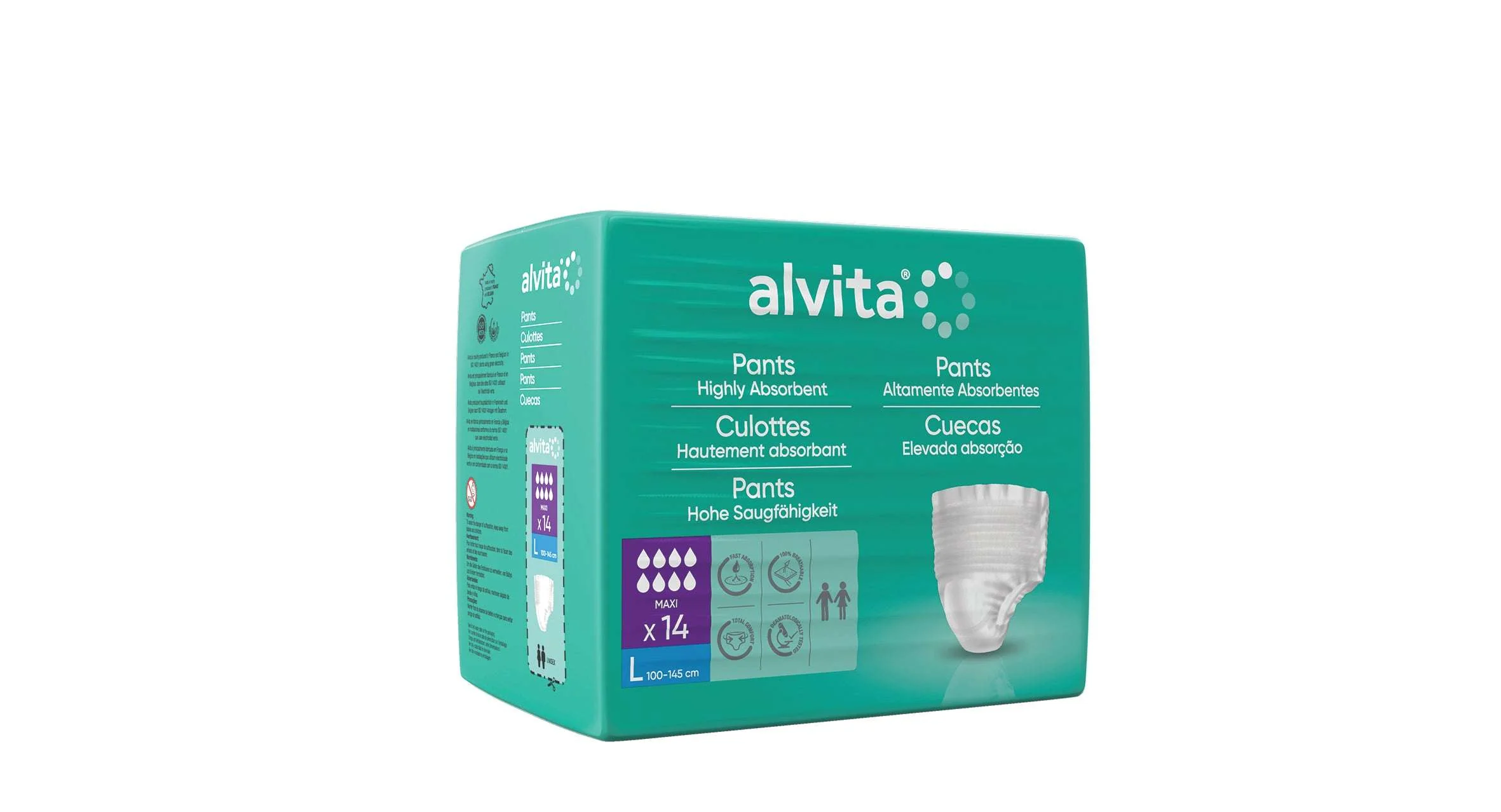 Alvita Cueca Incontinência Maxi Noite Tamanho L 100-135cm 14unidades