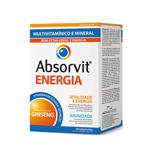 Absorvit Energia 30 Comprimidos