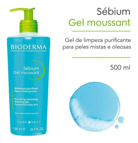 Bioderma Sébium Moussant Gel 500ml 1 Bioderma Sébium Moussant Gel 500ml