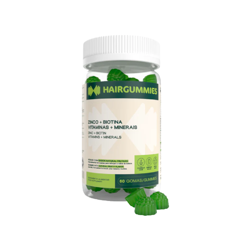 Hairlox Hairgummies | 60 Gomas Vegan para Cabelo, Pele e Unhas