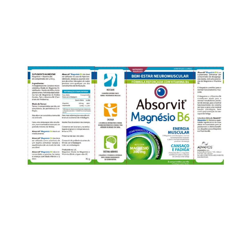 Absorvit Magnésio + B6 60 Comprimidos - Image 2