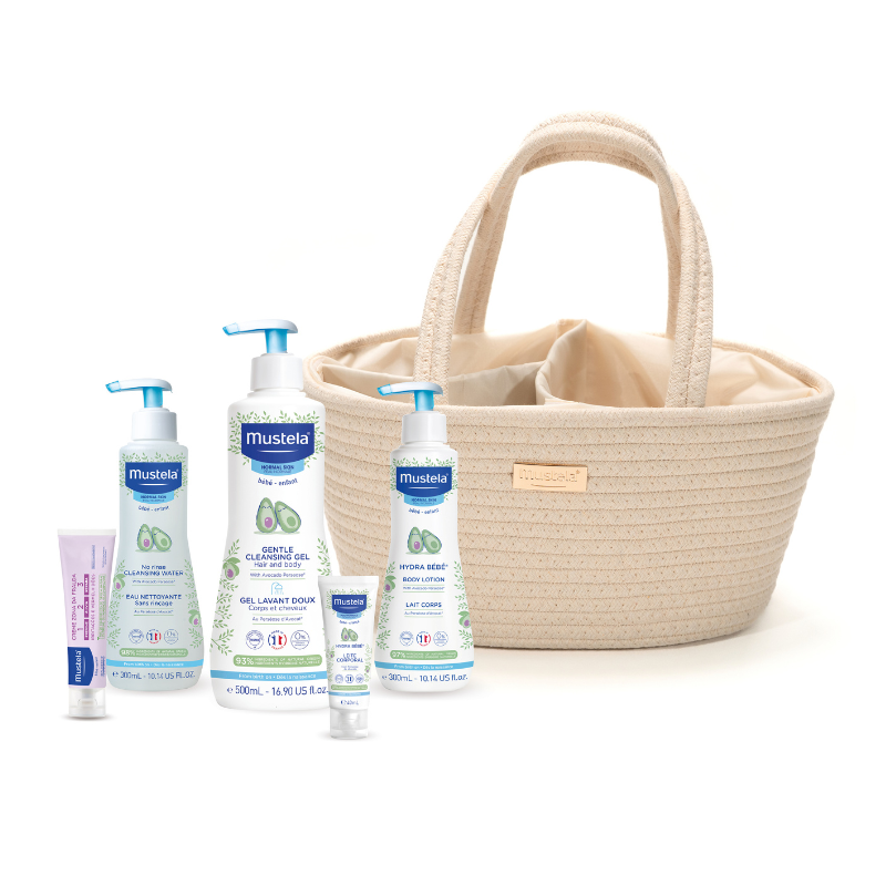 Mustela Bebé Cesta Essenciais Bege | 5 produtos Mustela para Recém-Nascido 1 Mustela Bebé Cesta Essenciais Bege | 5 produtos Mustela para Recém-Nascido