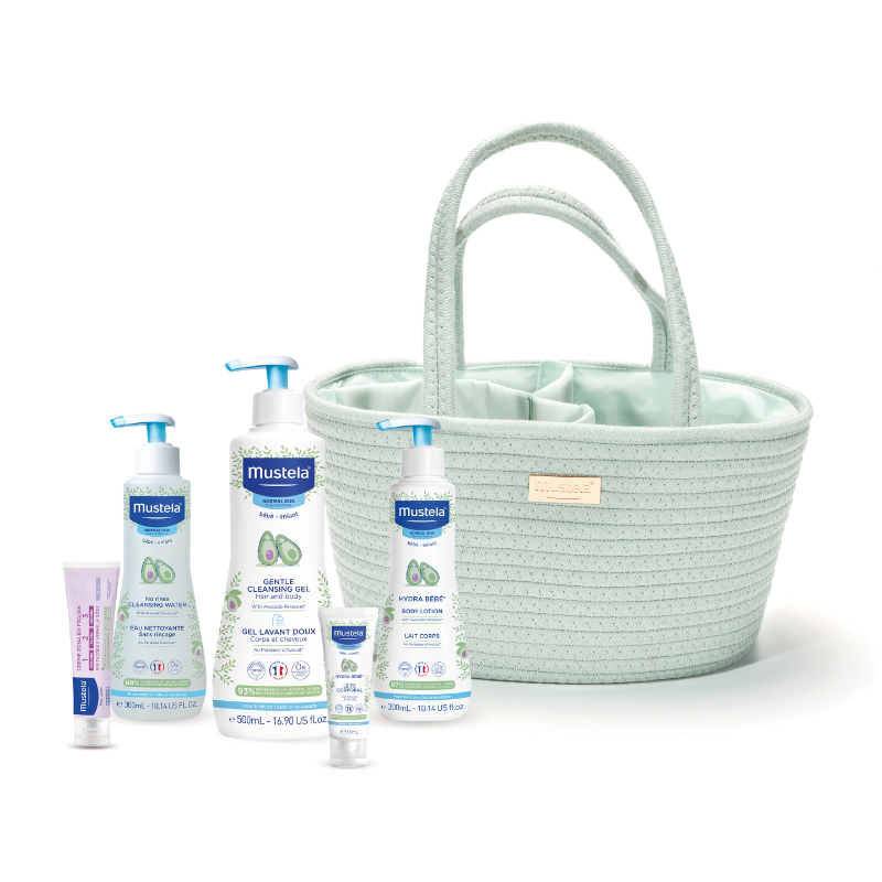 Mustela Bebé Cesta Essenciais Menta | 5 produtos Mustela para Recém-Nascido 1 Mustela Bebé Cesta Essenciais Menta | 5 produtos Mustela para Recém-Nascido