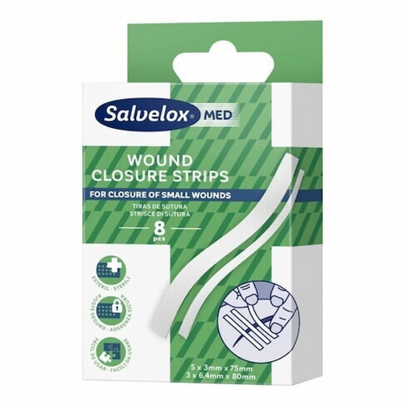 Salvelox Med Tiras Sutura Esteril  X8