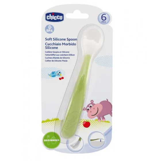 Chicco Colher Silicone Verde 6m+