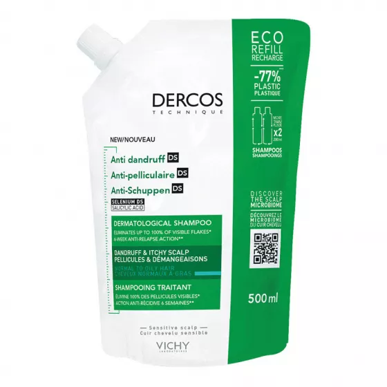 Dercos Recarga Champô Anti-Caspa Óleosa 500ml