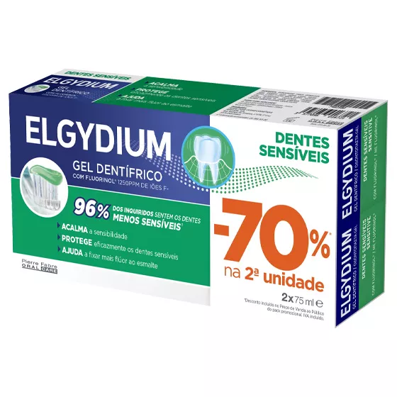 Elgydium Gel Dentífrico Dentes Sensíveis 70% na 2ªunidade