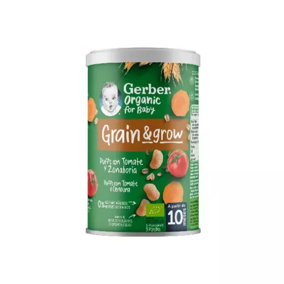 Gerber Organic Grain&Grow Nutripuffs Tomate/Cenoura 35G
