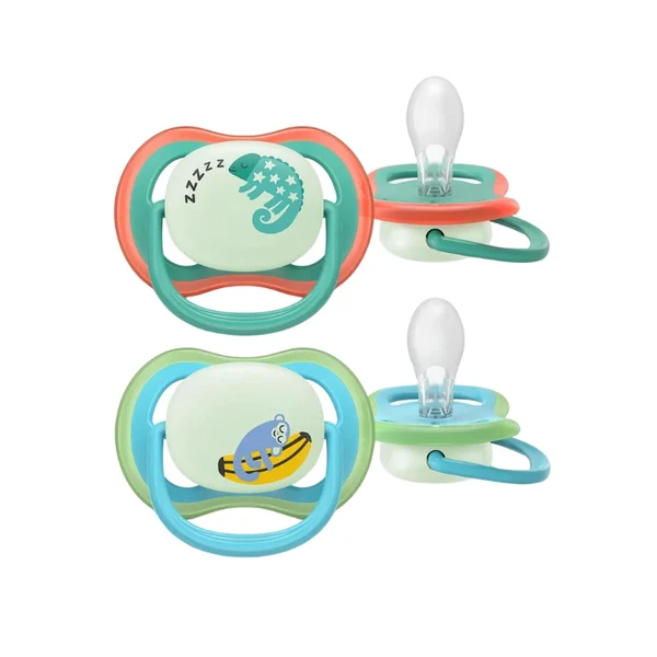 Philips Avent Chupeta Eco Ultra Air Nighttime Camaleão e Macaco 6-18M X2