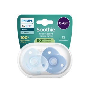 philips avent soothie chupeta azul 0 6 meses silicone medico 2 unidades