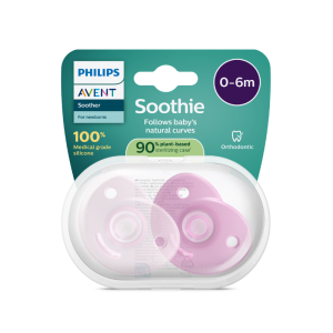 philips avent soothie chupeta rosa 0 6 meses silicone medico 2 unidades