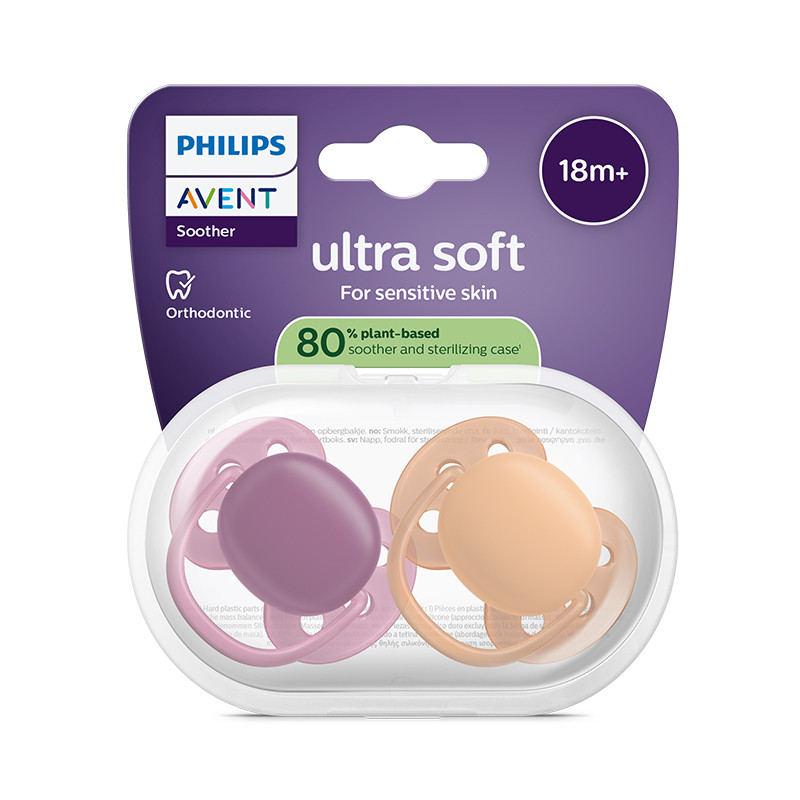 Philips Avent Ultra Soft Chupeta +18M Lilás e Laranja