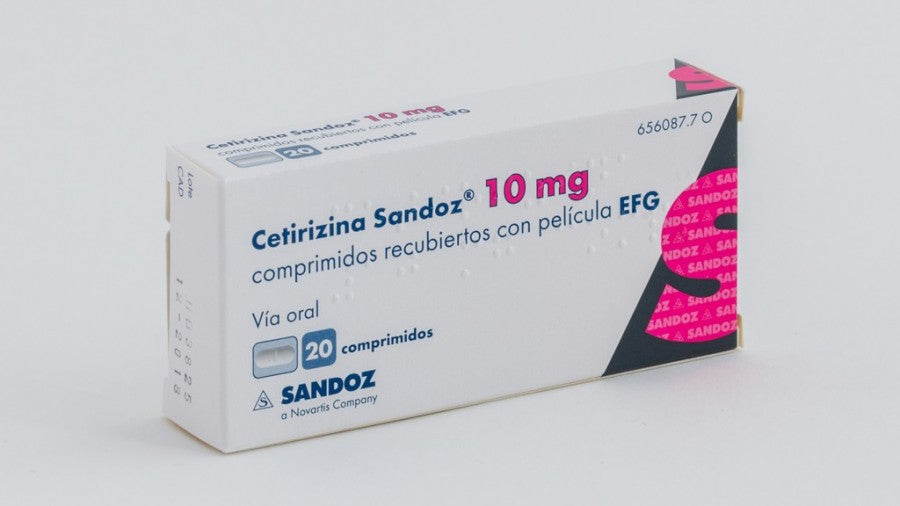 Cetirizina Sandoz MG, 10 mg Blister 20 Unidade(s) Comp revest pelic