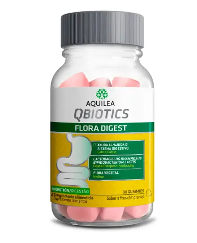 Aquilea QBIOTICS FLORA DIGEST Gomas, Frasco 30Unidade(s) Morango