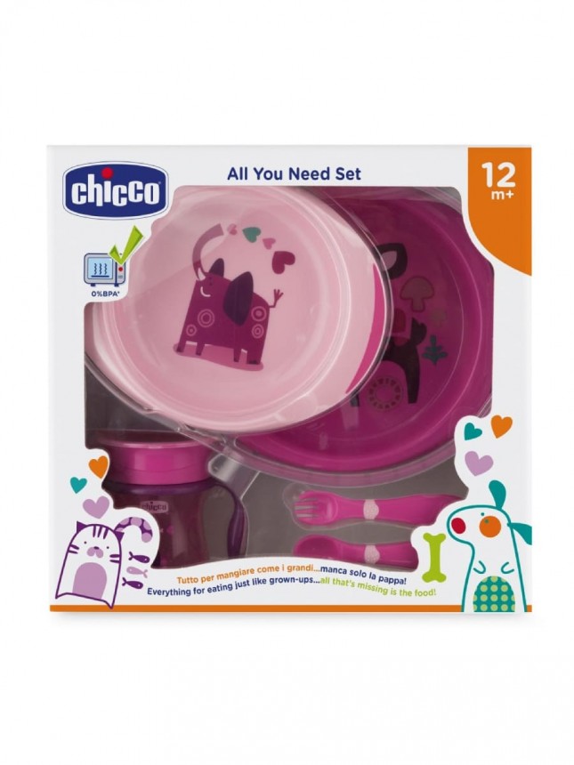 Chicco Conjunto para Refeição 12+ meses Rosa