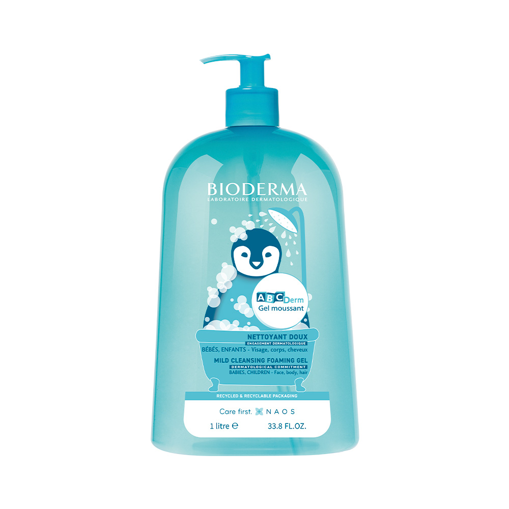Bioderma ABCDerm Gel Moussant 1L – Limpeza Suave