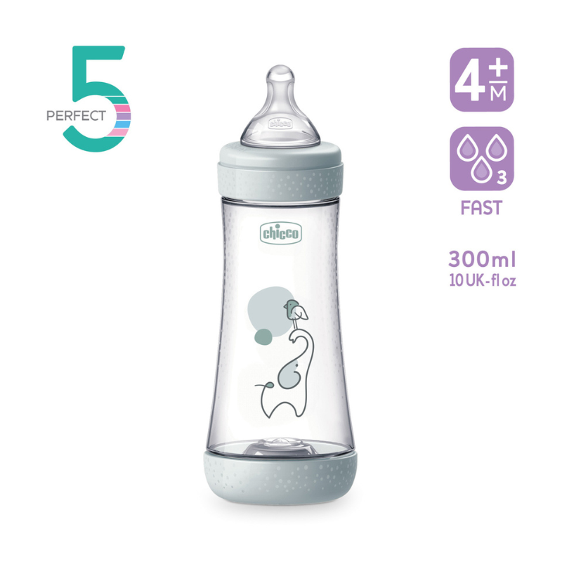 Chicco Biberão Perfect 5 300ml Rosa | Fluxo Rápido +4M