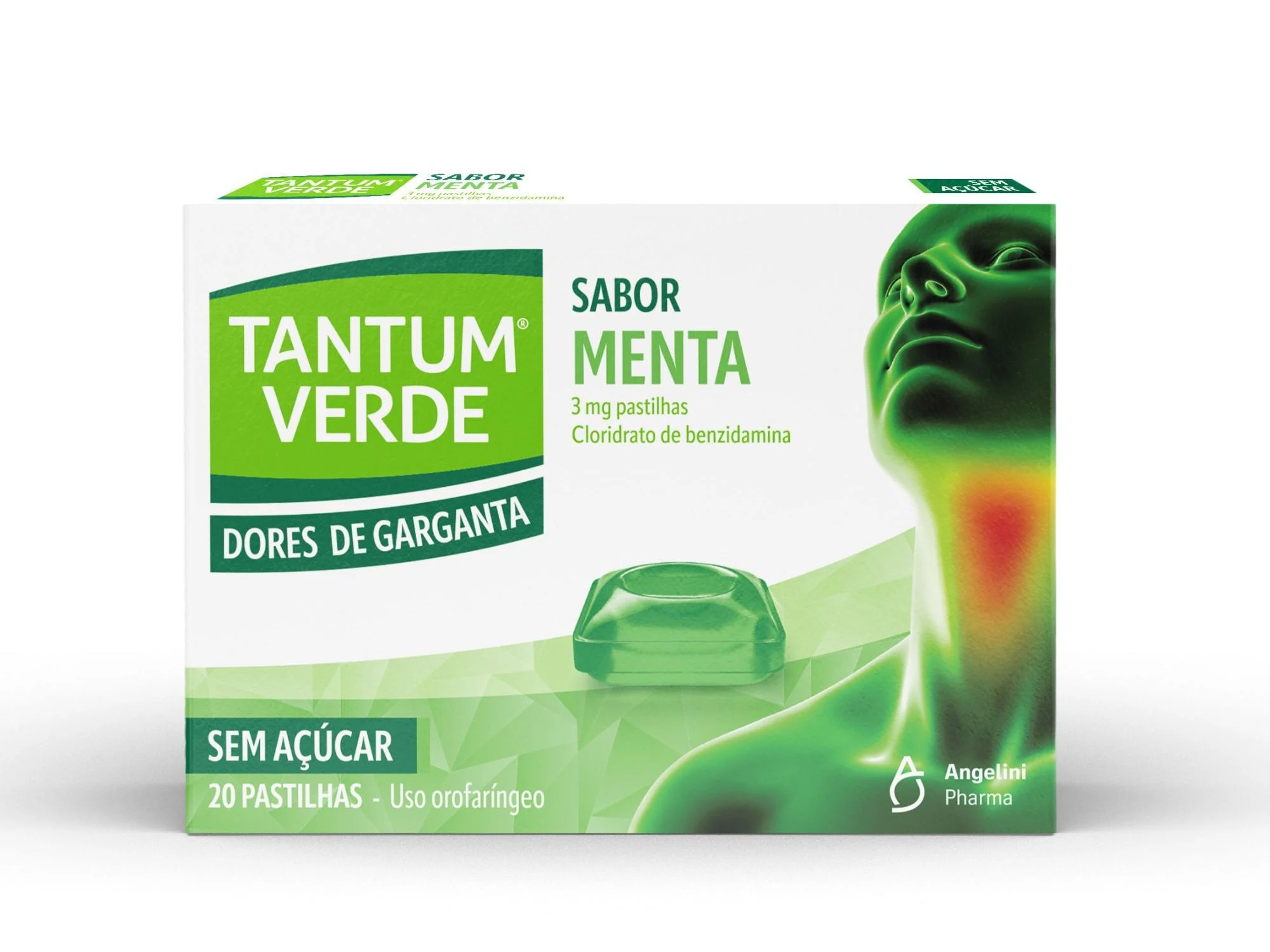Pastilhas Tantum Verde menta sem açúcar X 20unidades