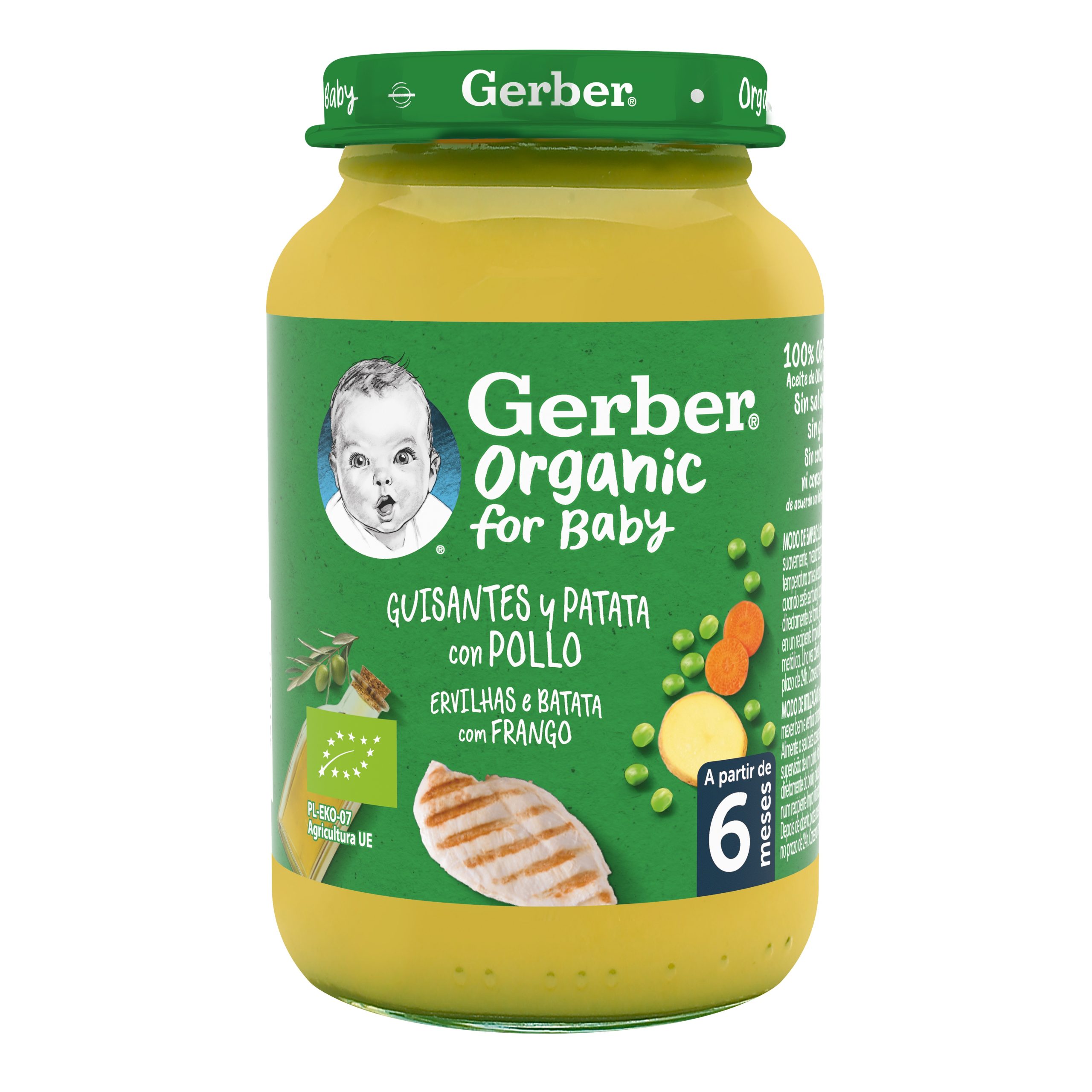 Gerber Organic Ervilhas e Batatas com Frango +6M 190g