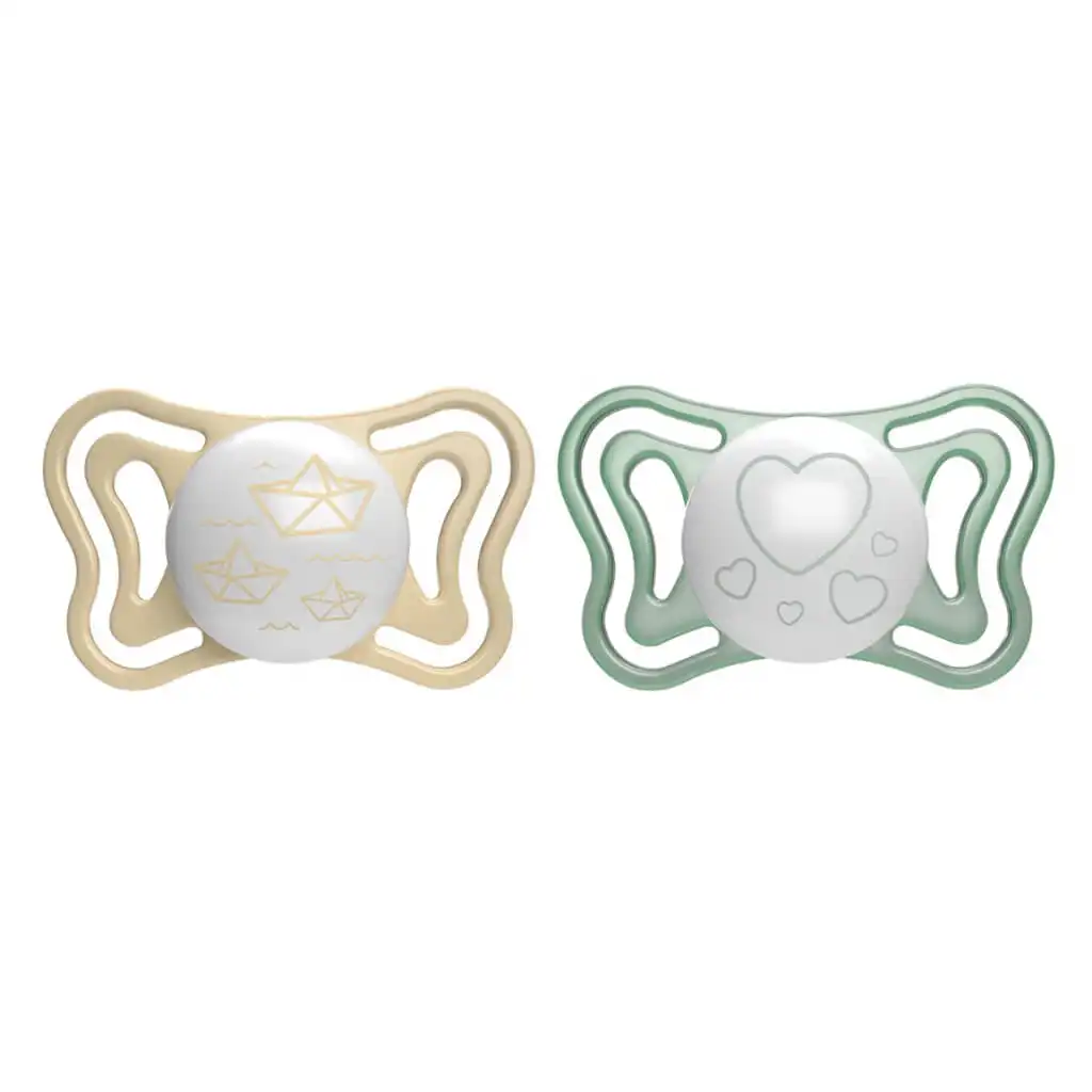 Chicco Physio Light Chupeta luminosa 2M-6M Silicone Dourado e Verde Luminoso