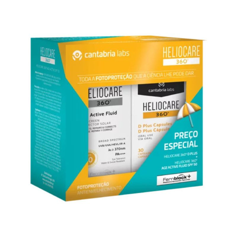 Heliocare 360º Age Active Fluído 50ml + D Plus x30 Cápsulas