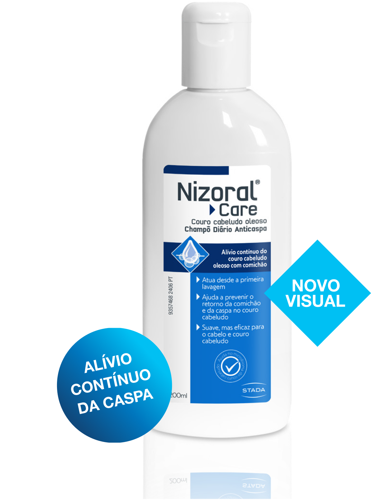 Nizoral Care Champô diário anticaspa para couro cabeludo oleoso, Frasco 200ml