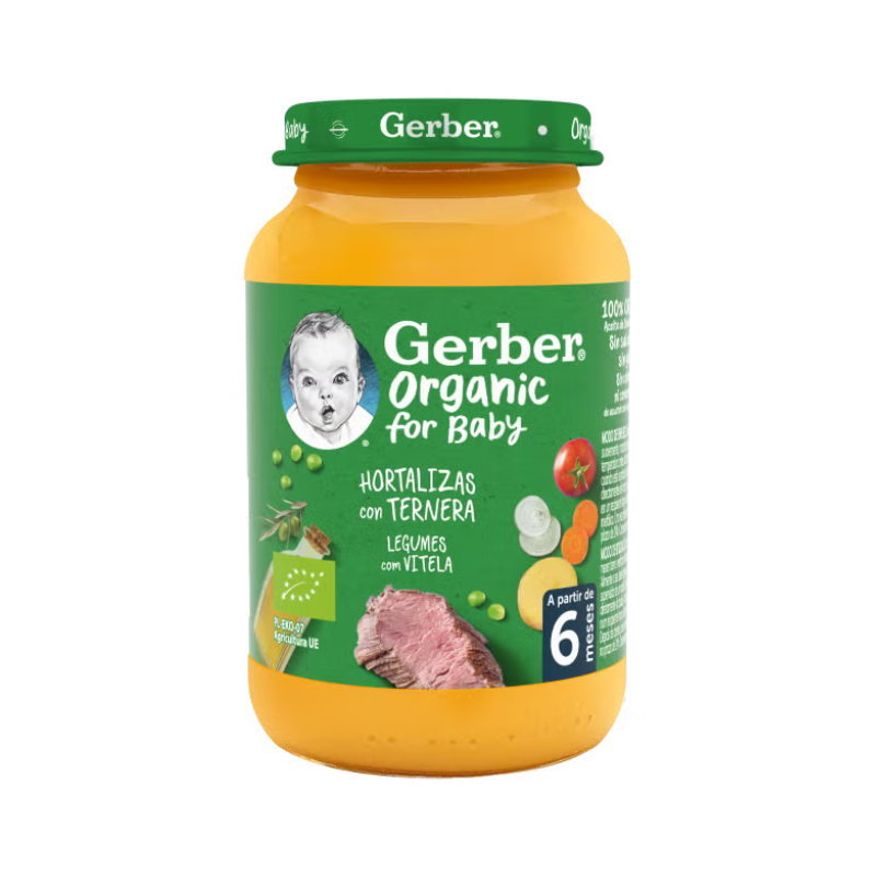 Gerber Organic Legumes com Vitela +6M 190g 1 Gerber Organic Legumes com Vitela +6M 190g