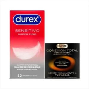 Durex Sensitive Super Fino (x12 preservativos) + Conexão Total (x3 preservativos)