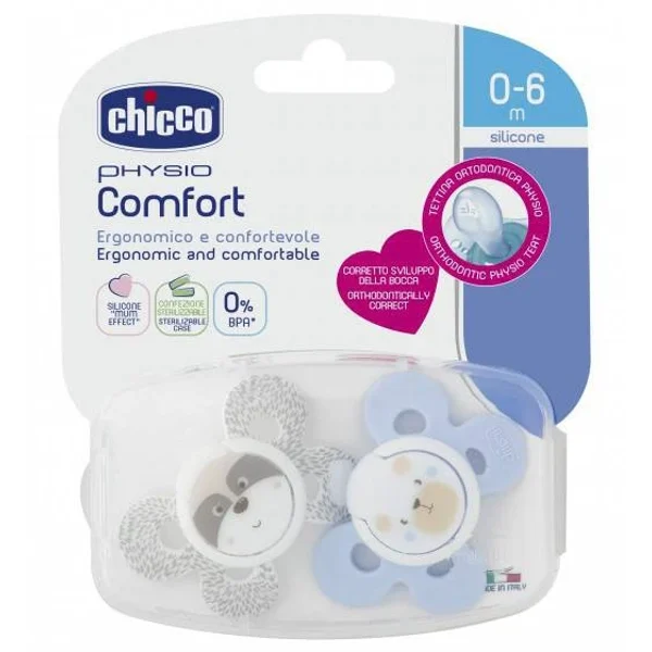 Chicco Chupeta Physio Comfort Azul 0-6m  2 unidades