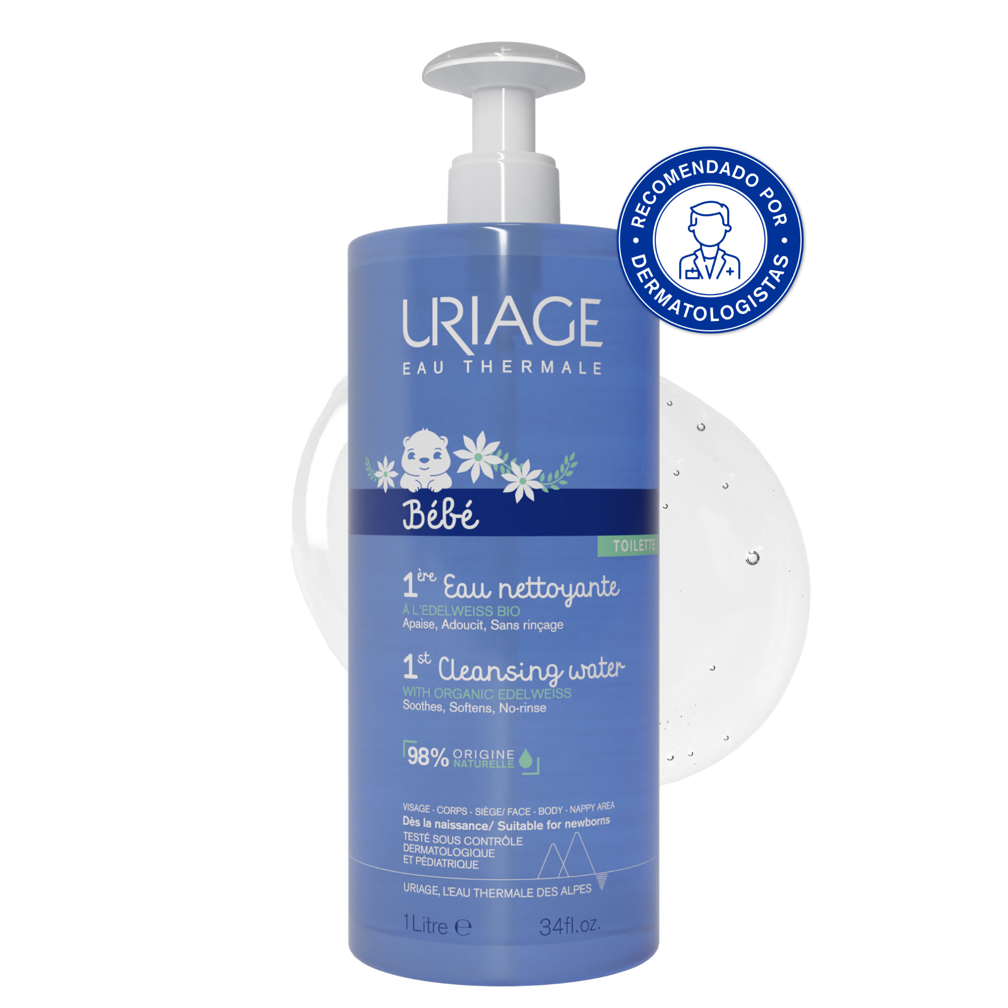 Uriage Bebé 1º Água de Limpeza 1L 1 Uriage Bebé 1º Água de Limpeza 1L