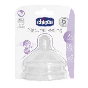 Chicco Tetina de Silicone Natural Feeling 6M+  x2