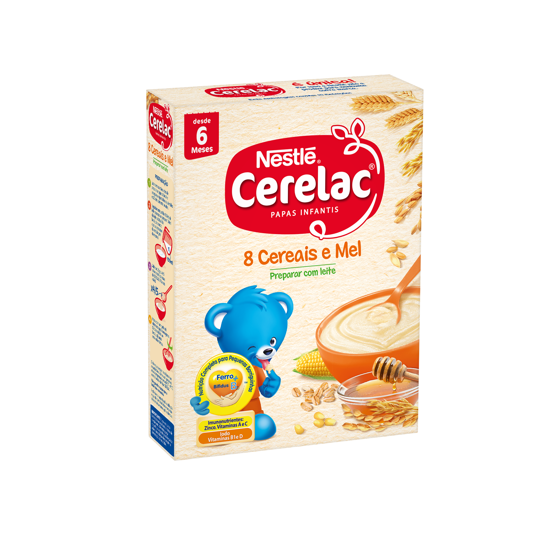 Nestlé Cerelac Farinha 8 Cereais e Mel 6M    250g