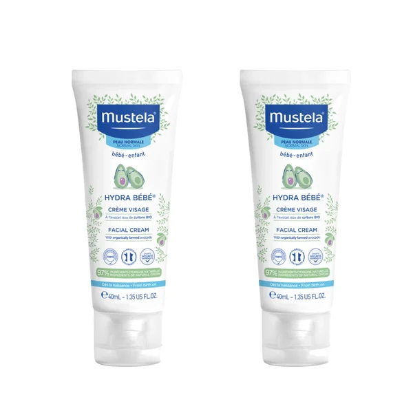 Mustela Bebé Hydra Bebé Creme Rosto Duo 40ml X2