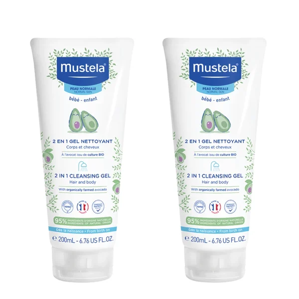 Mustela Bebé 2 em 1 Gel Lavante Cabelo / Corpo Duo (200ml X2)