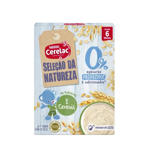Nestlé Cerelac Seleção da Natureza 0% Açúcares 8 Cereais 160G 6M+