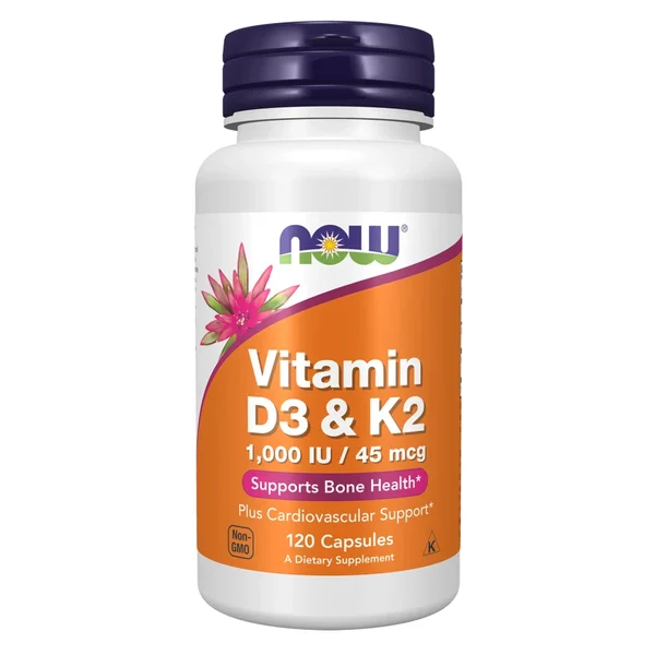 Now Foods Vitamin D-3 & K-2 X 120 Cápsulas